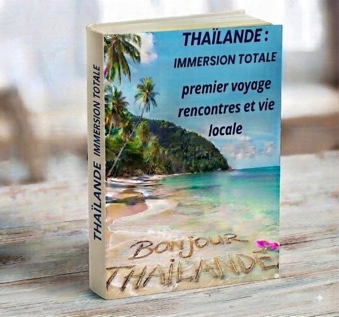 Livre sur la Thaïlande avec plage et palmiers, immersion totale.